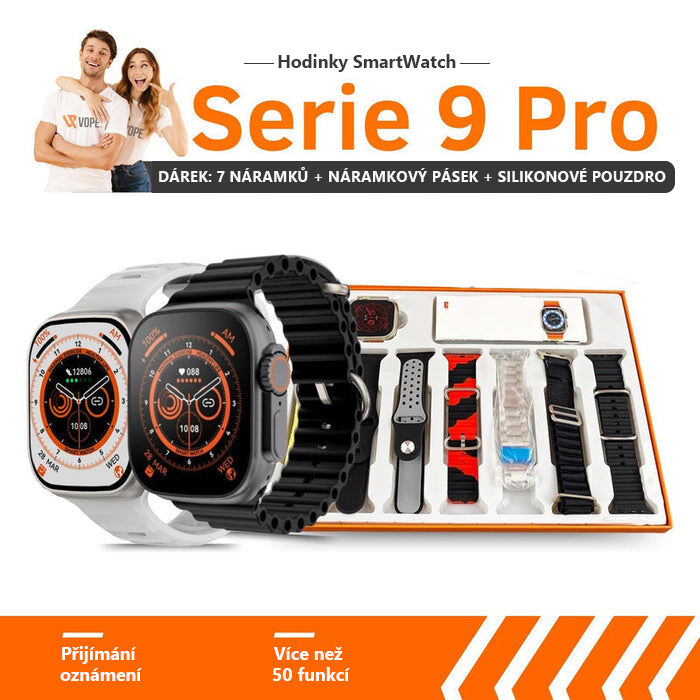 Smartwatch Serie 9 pro + 7 řemínků + ochranný plášť