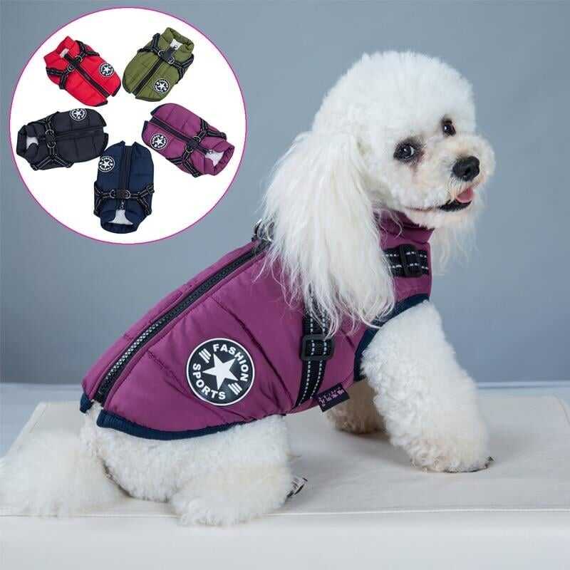 🔥Waterproof Winter Dog Jacket with Built-in Harness