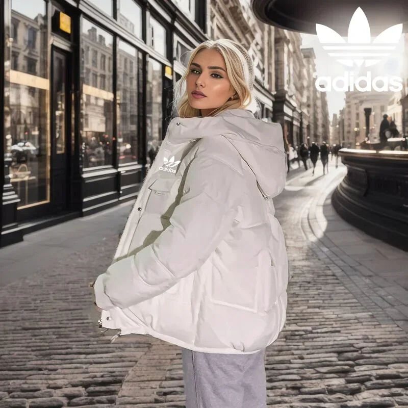 Adidas® Damska zimowa kurtka puchowa z kapturem