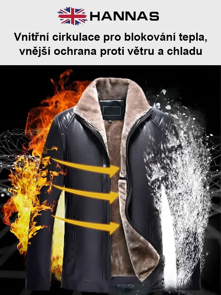 Nová pánská teplá kožešinová bunda