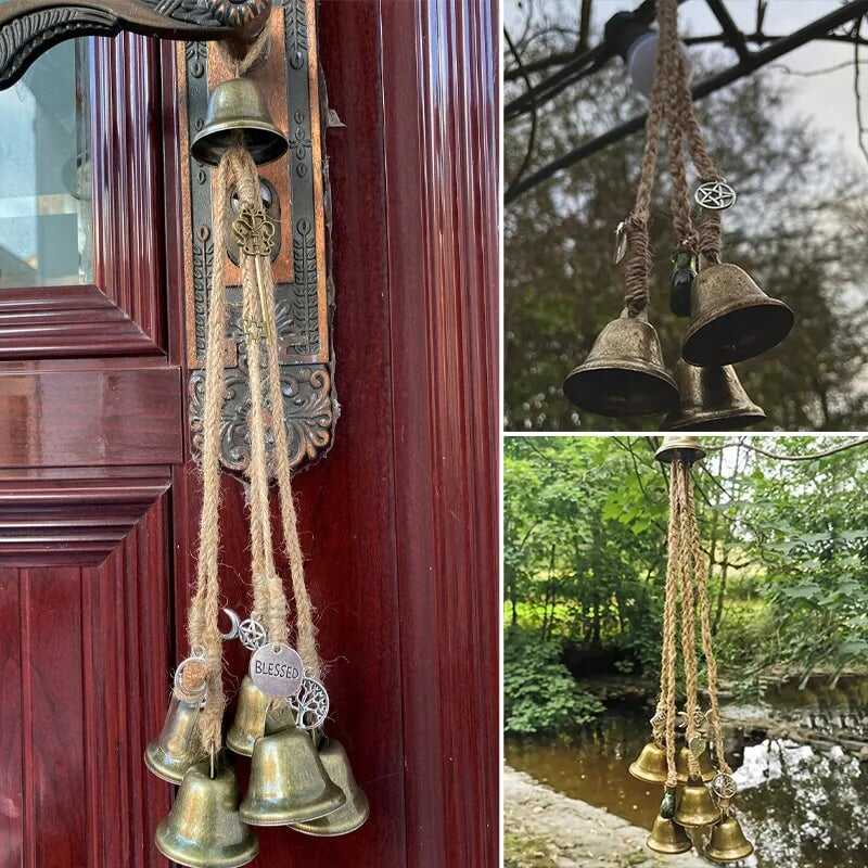 💥Christmas Sale🔥Bronze Witches Bells, Door Protection Charm, Wicca Decor