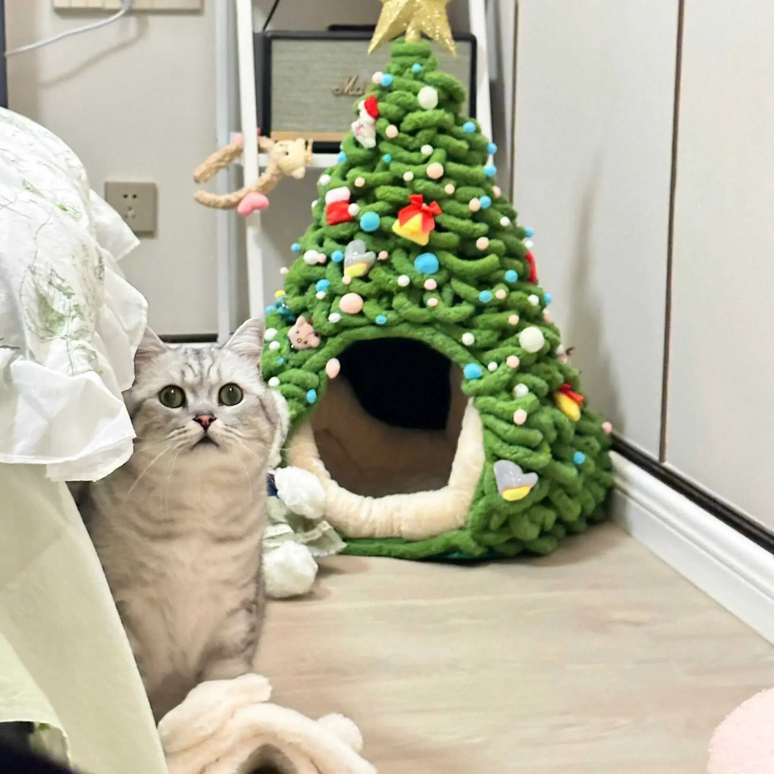 🎅Xmas Hot Sale 67% OFF🎄Chenille Cozy Cat Nest Kit