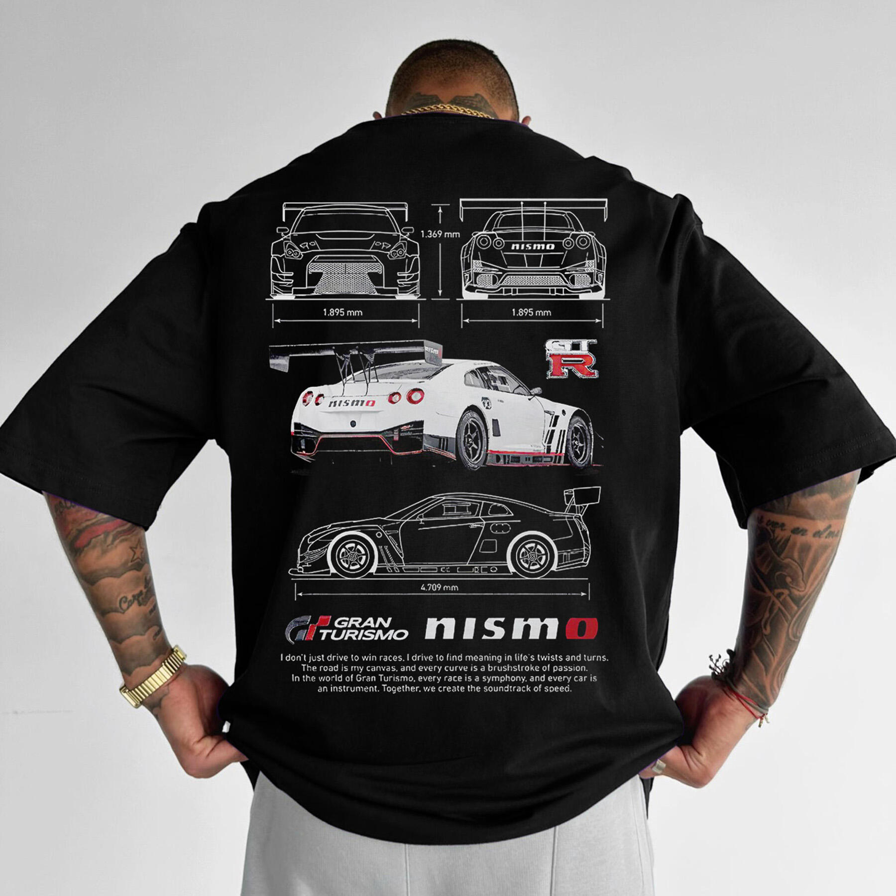 Oversize Sports Car Print Tee