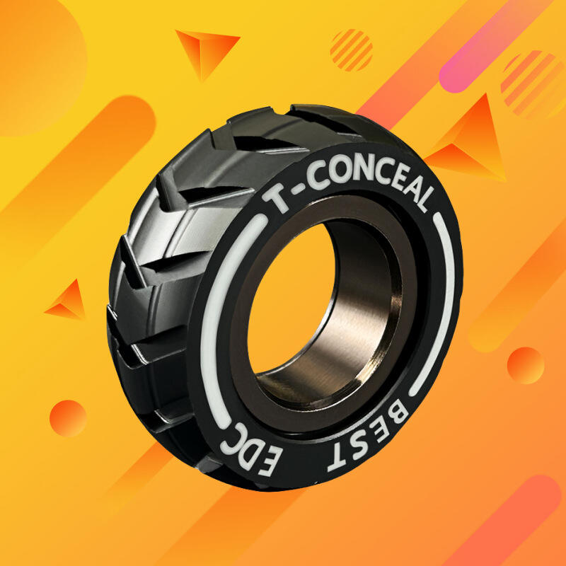 Dual Function Stainless Steel Motorcycle Tire Fidget Ring