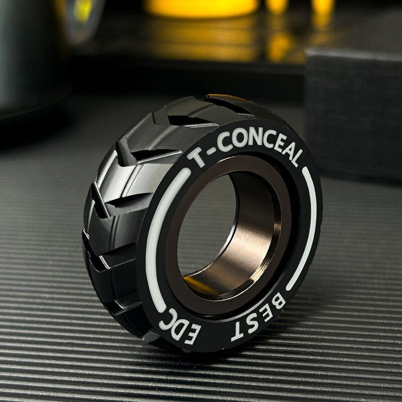 Dual Function Stainless Steel Motorcycle Tire Fidget Ring