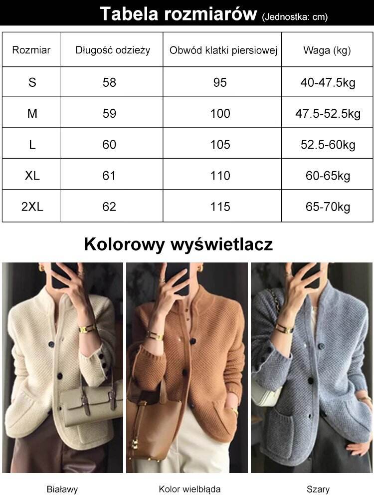 Francuski elegancki kardigan z kaszmiru w stylu retro