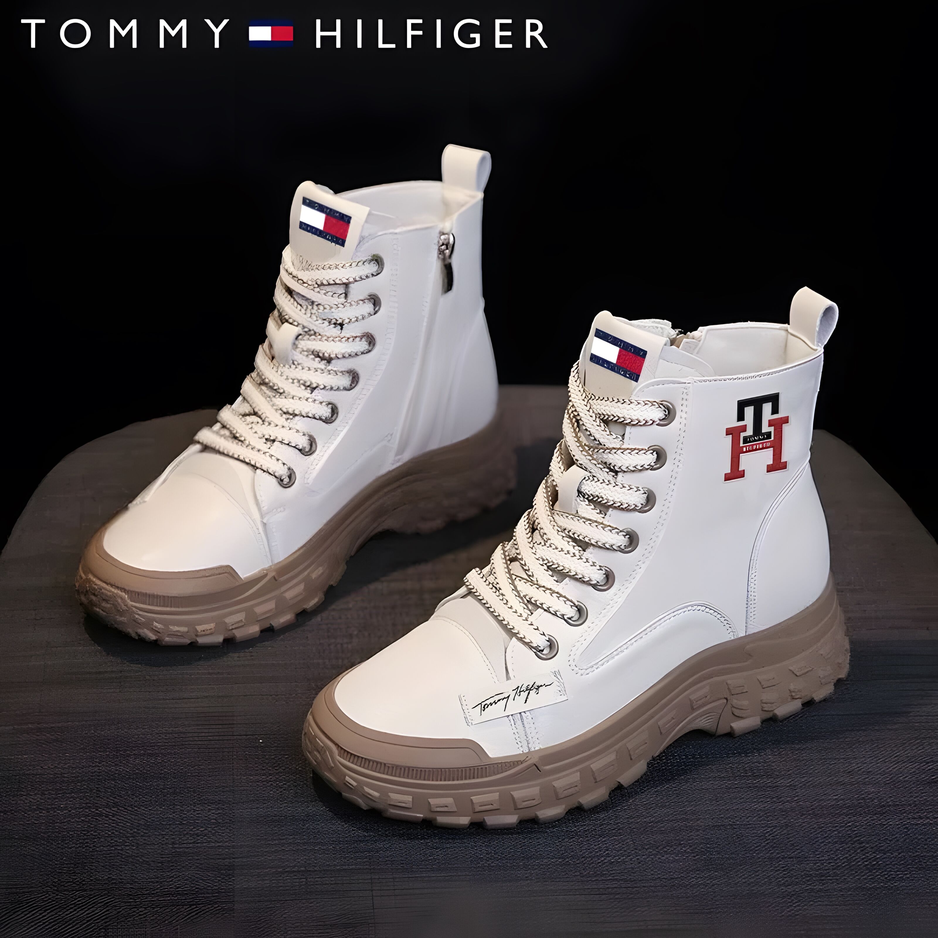 Tommy Hilfiger® 2023 Dámske zimné zateplené čižmy Pohodlné, protišmykové čižmy na každodenné nosenie.