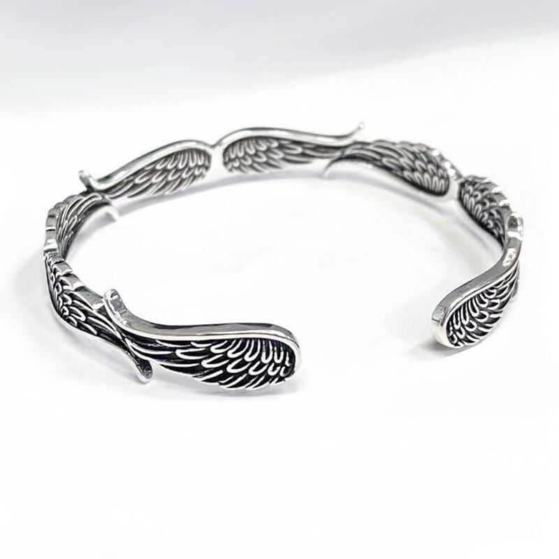 Angel Wings Vintage Style Sterling Silver Bracelet