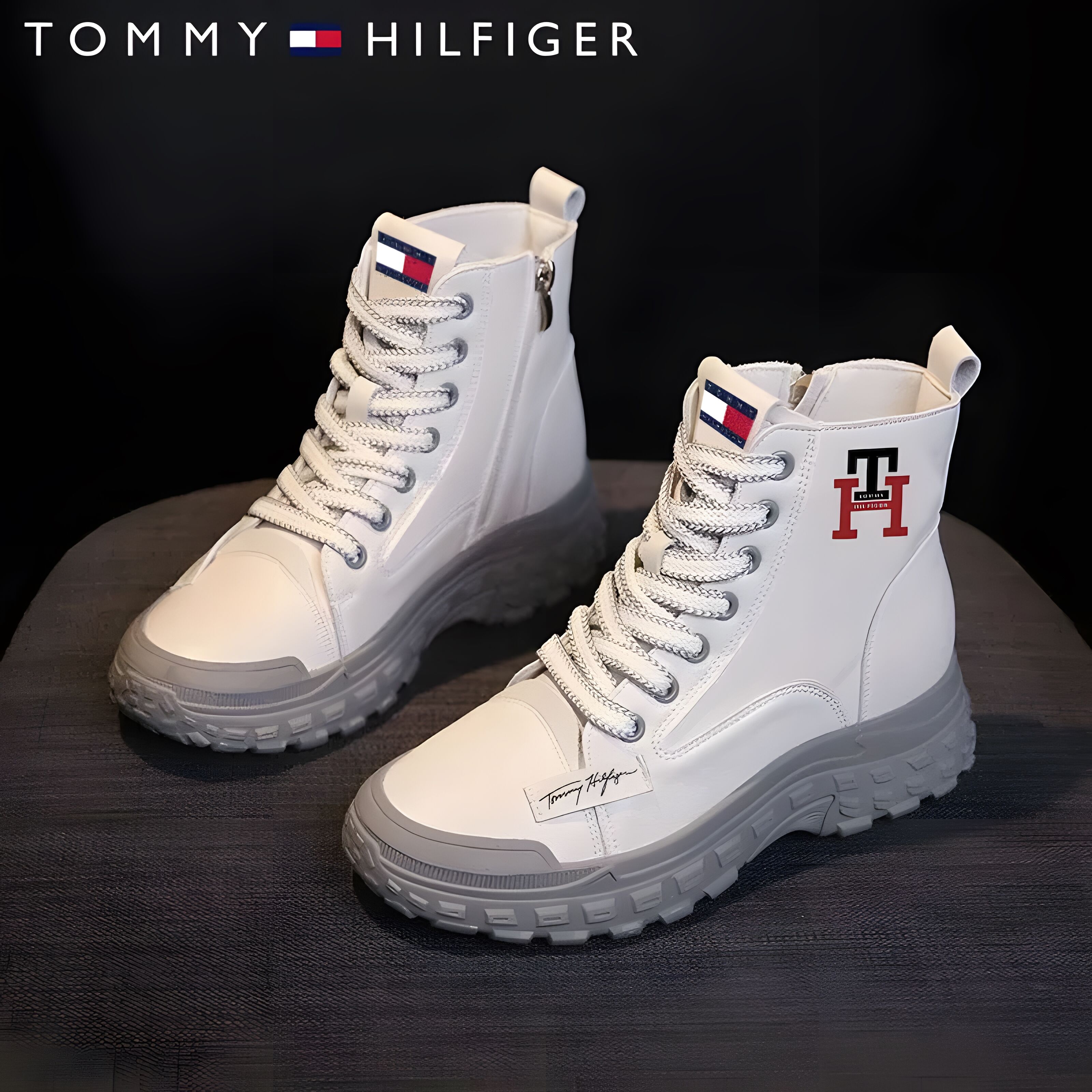 Tommy Hilfiger® 2023 Dámske zimné zateplené čižmy Pohodlné, protišmykové čižmy na každodenné nosenie.