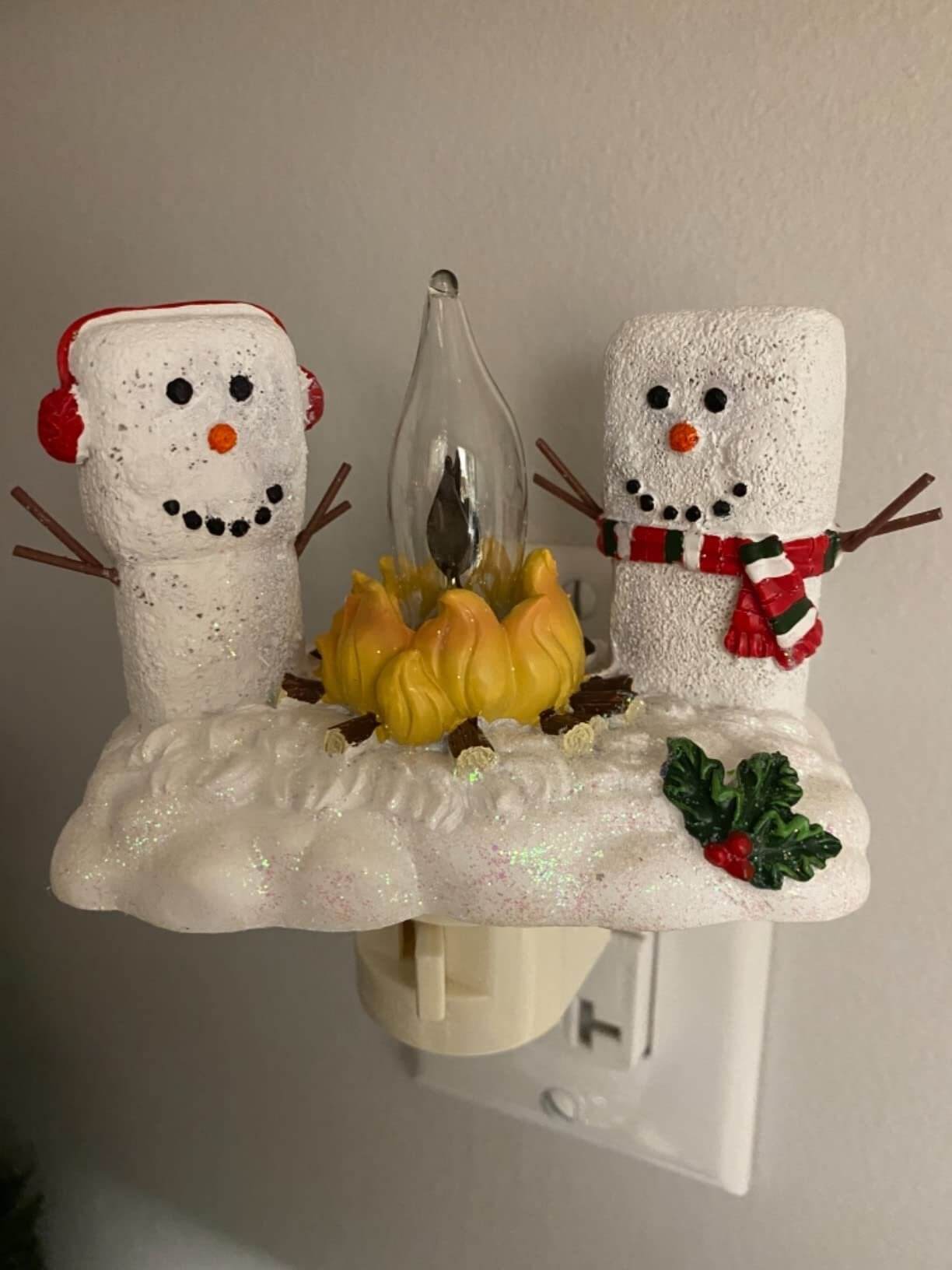 🎄2024 ✨Marshmallow Snowmen Flicker Nightlight