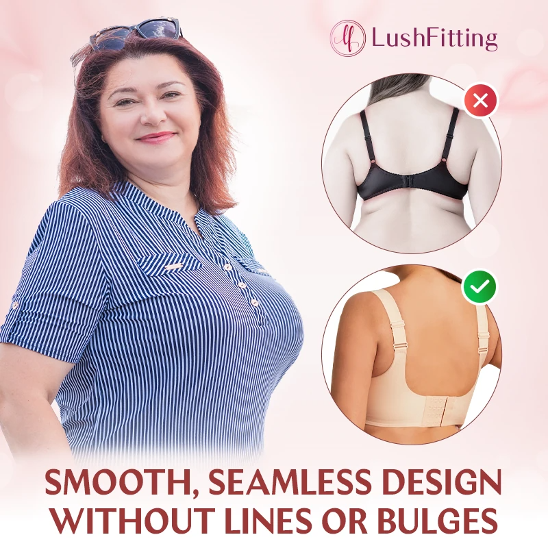 LushFitting - podnoszący, zapobiegający zwiotczeniu, bezprzewodowy, regulowany biustonosz bezszwowy