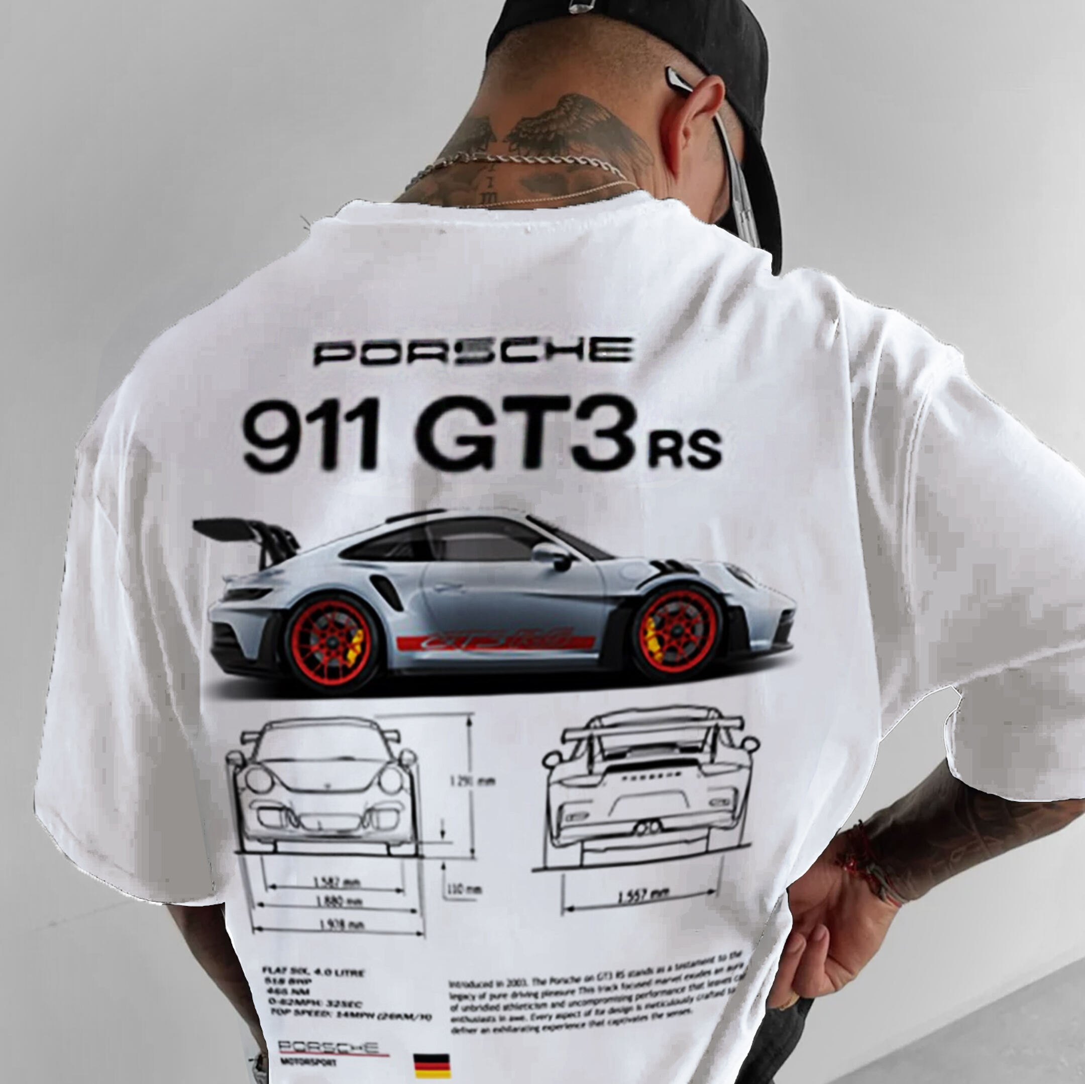 Unisex 911 GT3 RS Racing Street Wear Printed T-shirt