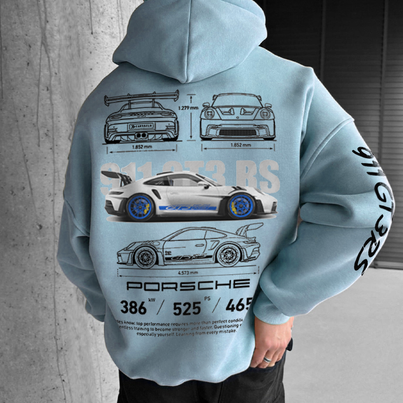 Oversized Racing Graphics Hoodie