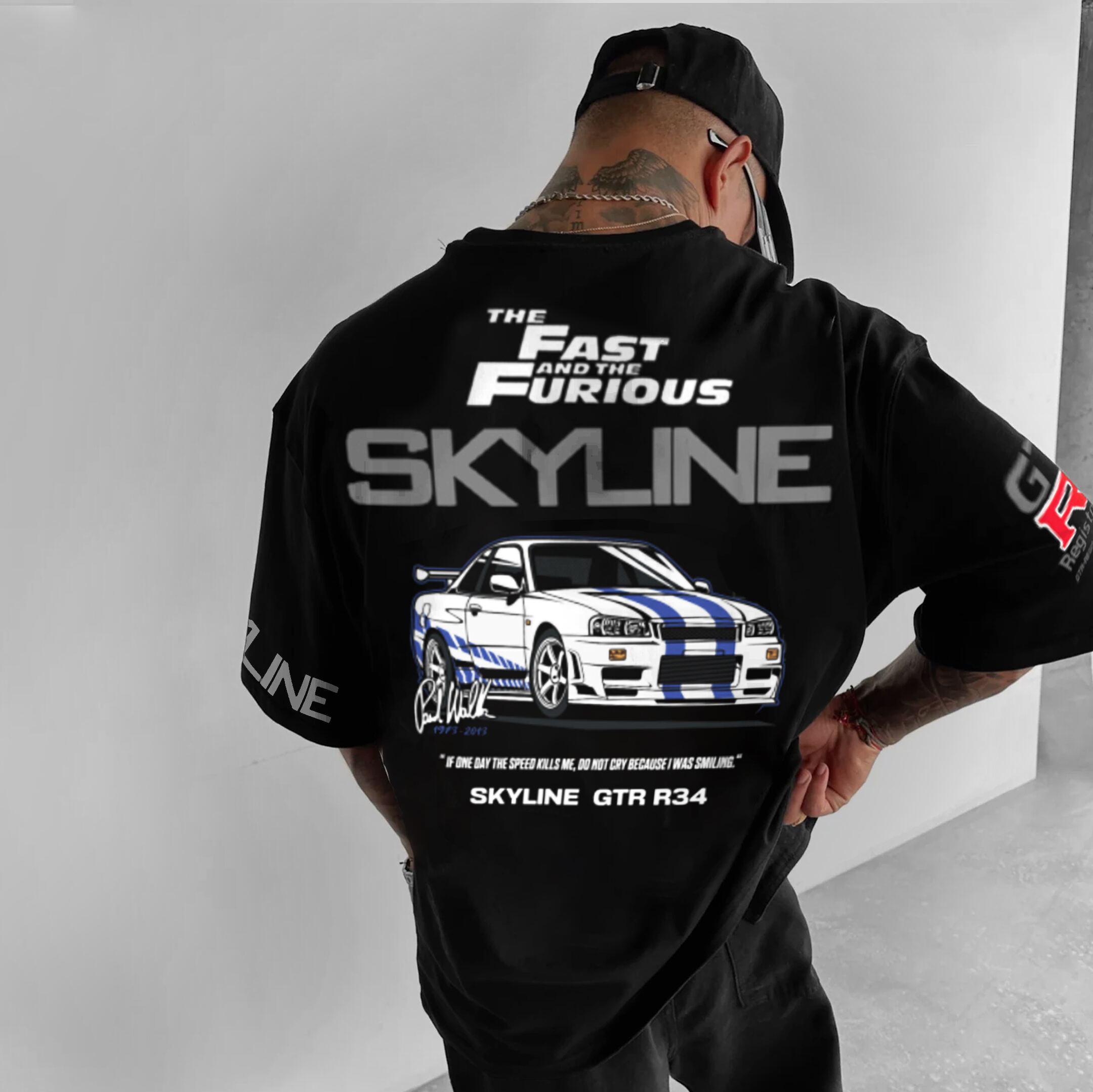 Unisex Oversized Unisex Fast And Furious TSkyline Sports Car T-shirt