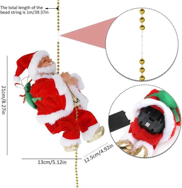 🔥2024 BEST GIFT TO FAMILY🔥Electric Climbing Santa Claus Musical Toys