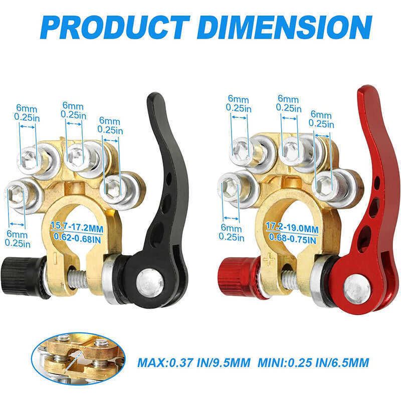 🔥Hot Selling👍Thickened Brass Car Battery Pile Head Battery Quick Release Clamp Connector