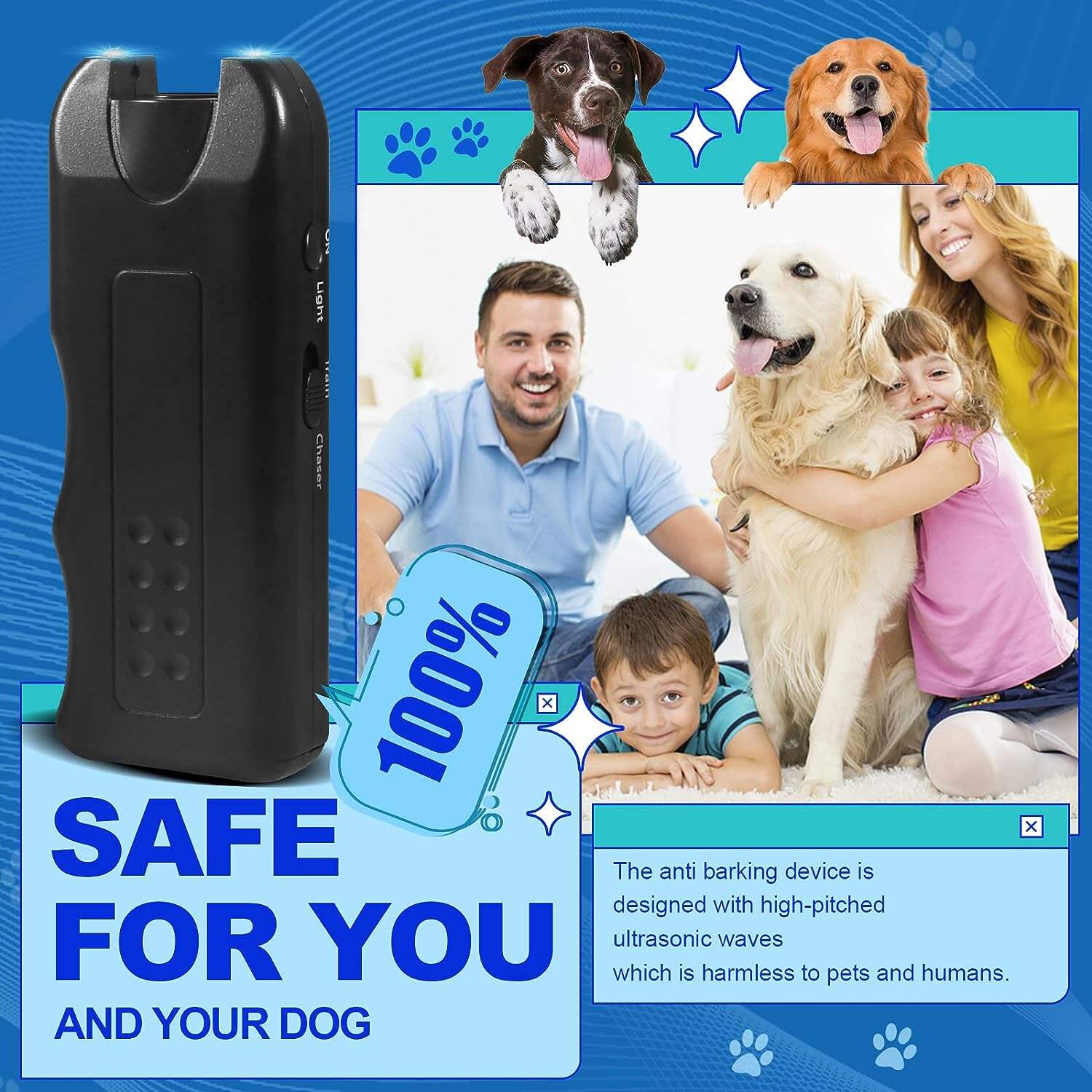 🔥Hot Sale🔥Handheld Bark Control Luminous Ultrasonic Dog Repeller