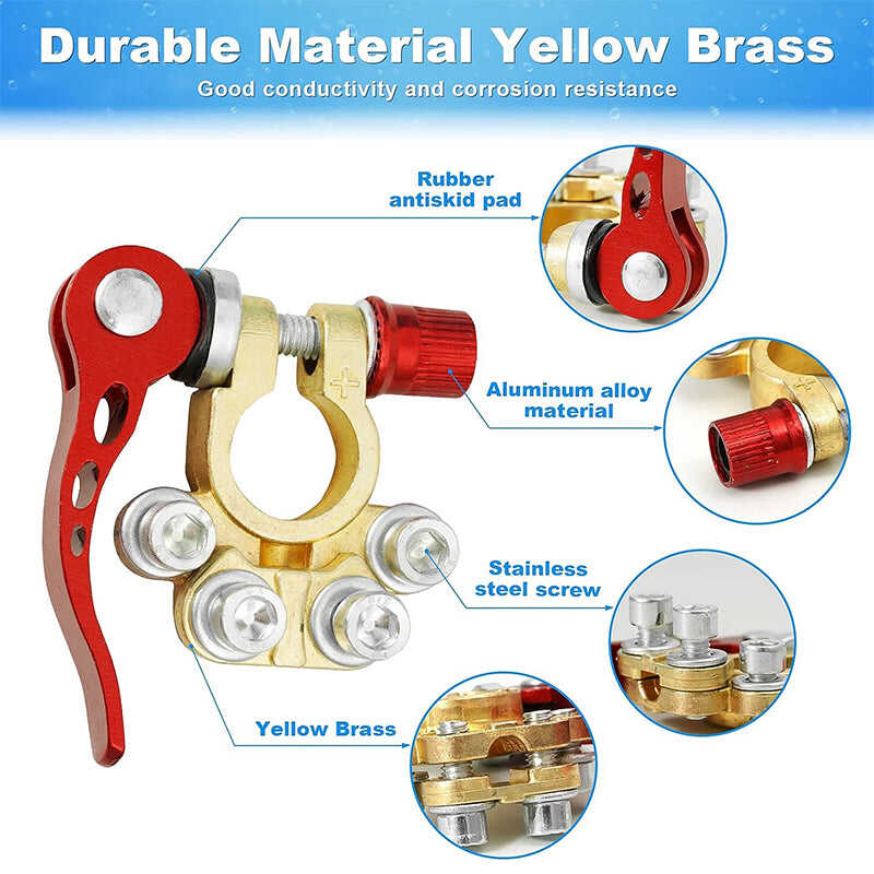 🔥Hot Selling👍Thickened Brass Car Battery Pile Head Battery Quick Release Clamp Connector