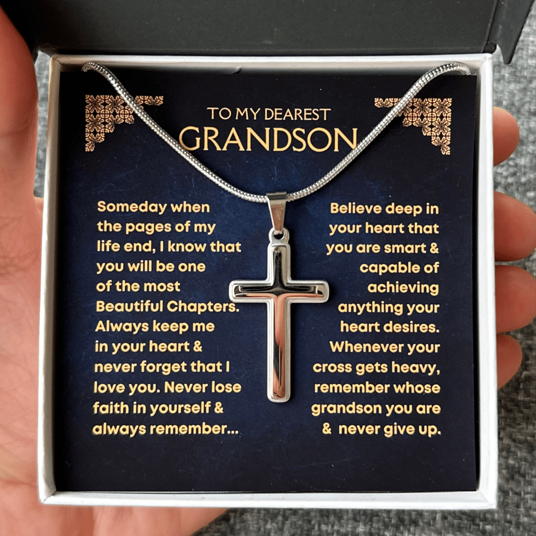 Grandson, Never Lose Faith - Cross Necklace🔥70% OFF