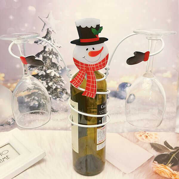 🔥Christmas Sale🍷Snowman Wine Rack Bottle