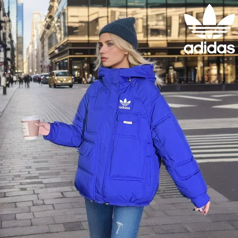 Adidas® Damska zimowa kurtka puchowa z kapturem