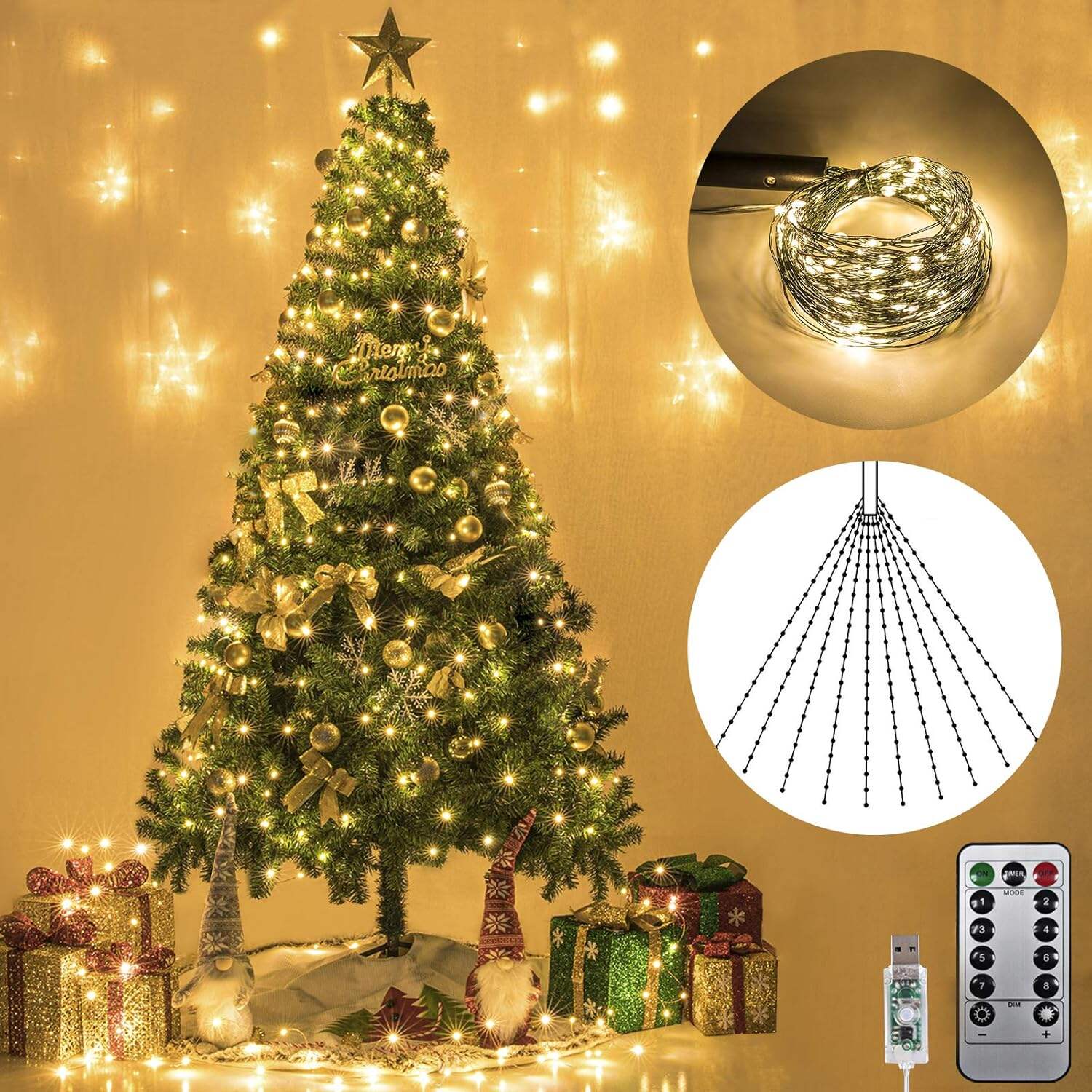 🌲CHRISTMAS HOT SALE - 49% OFF - 8 Modes 100-600 Christmas LED Firefly Twinkle String Lights