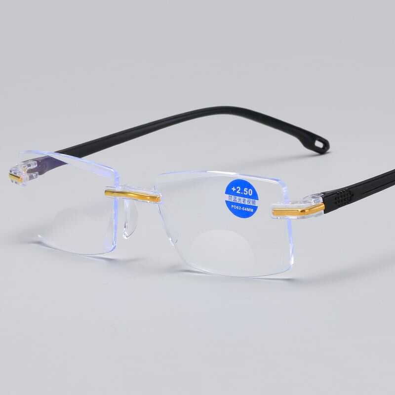 Reading Glasses Rimless Fashion Presbyopic Glasses Anti Eyestrain Readers For Women Men +1.0 To +4.0