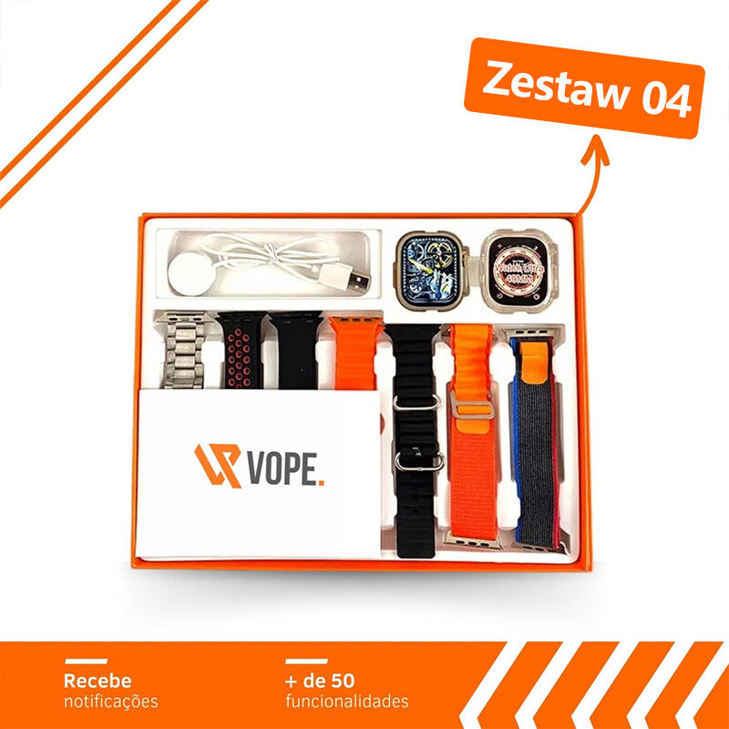 SmartWatch Serie 9 Pro + 7 opasek na rękę + etui ochronne + folia szklana