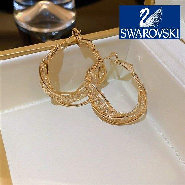 🔥 Sleva 50 % 🔥 Swarovski náušnice z bílého zlata (dárková krabička)