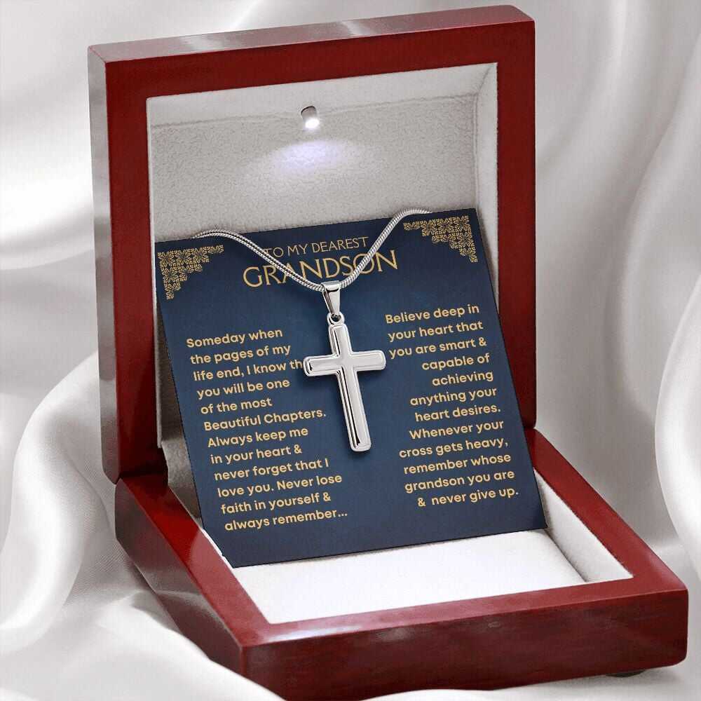 Grandson, Never Lose Faith - Cross Necklace🔥70% OFF