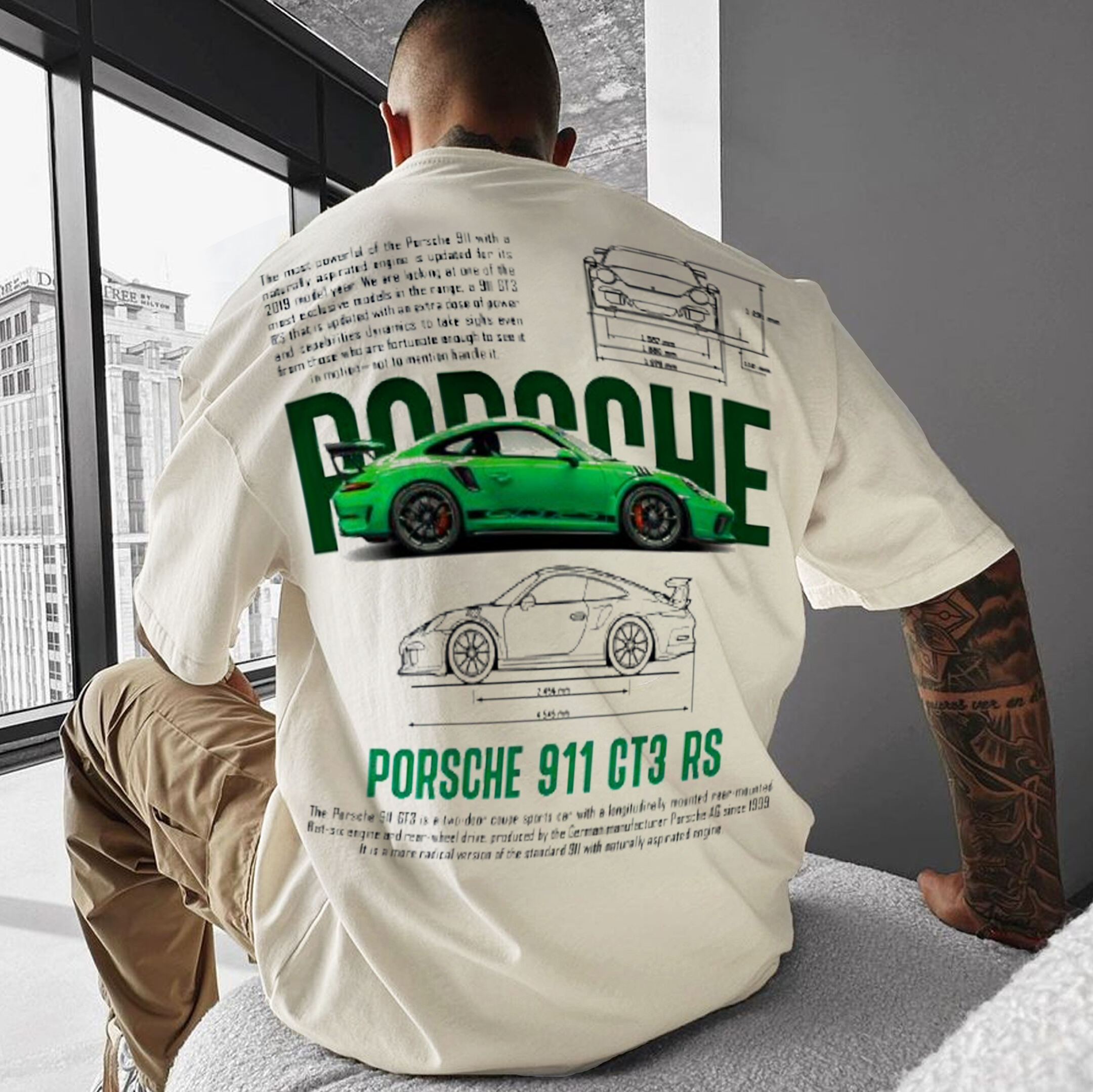 Unisex Oversized 911 GT3 RS Racing Streetwear T-shirt