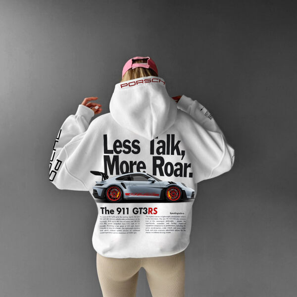 Less Talk, More Roar Oversize Sports Car Hoodie