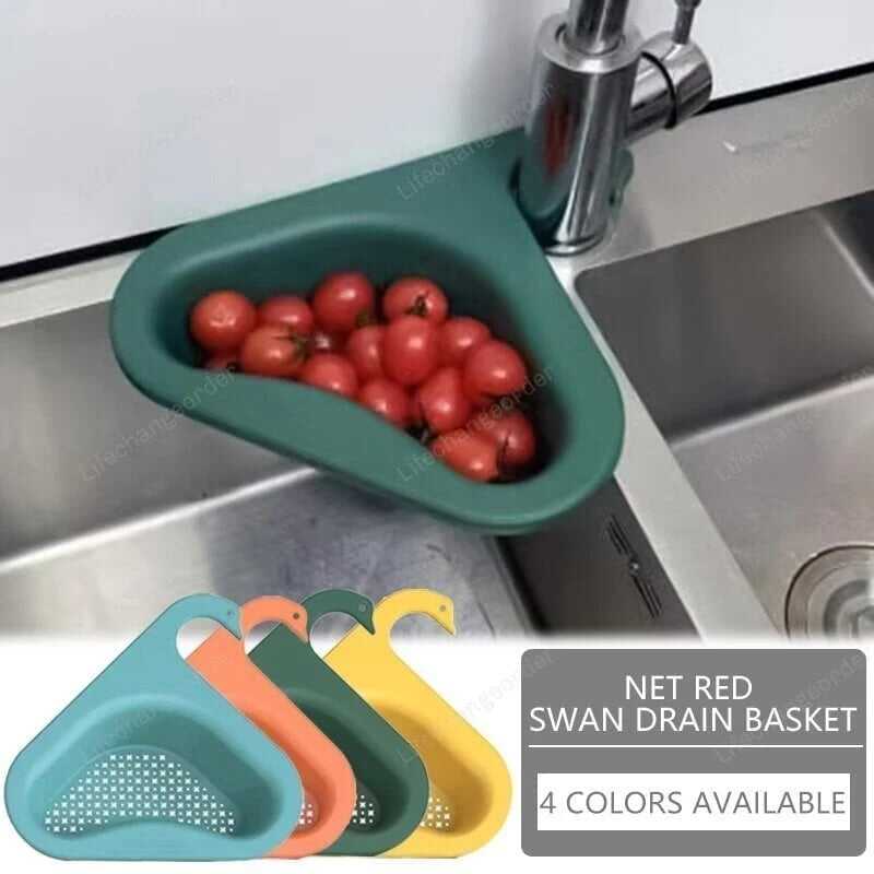 (Last Day Promotion - 47% OFF)Kitchen Sink Drain Basket Swan Drain Rack, Buy 3 Get 3 Free & Free Shipping