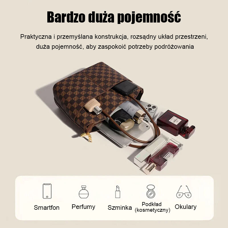 2023 nowa modna torba crossbody na ramię w szachownicę o dużej pojemności