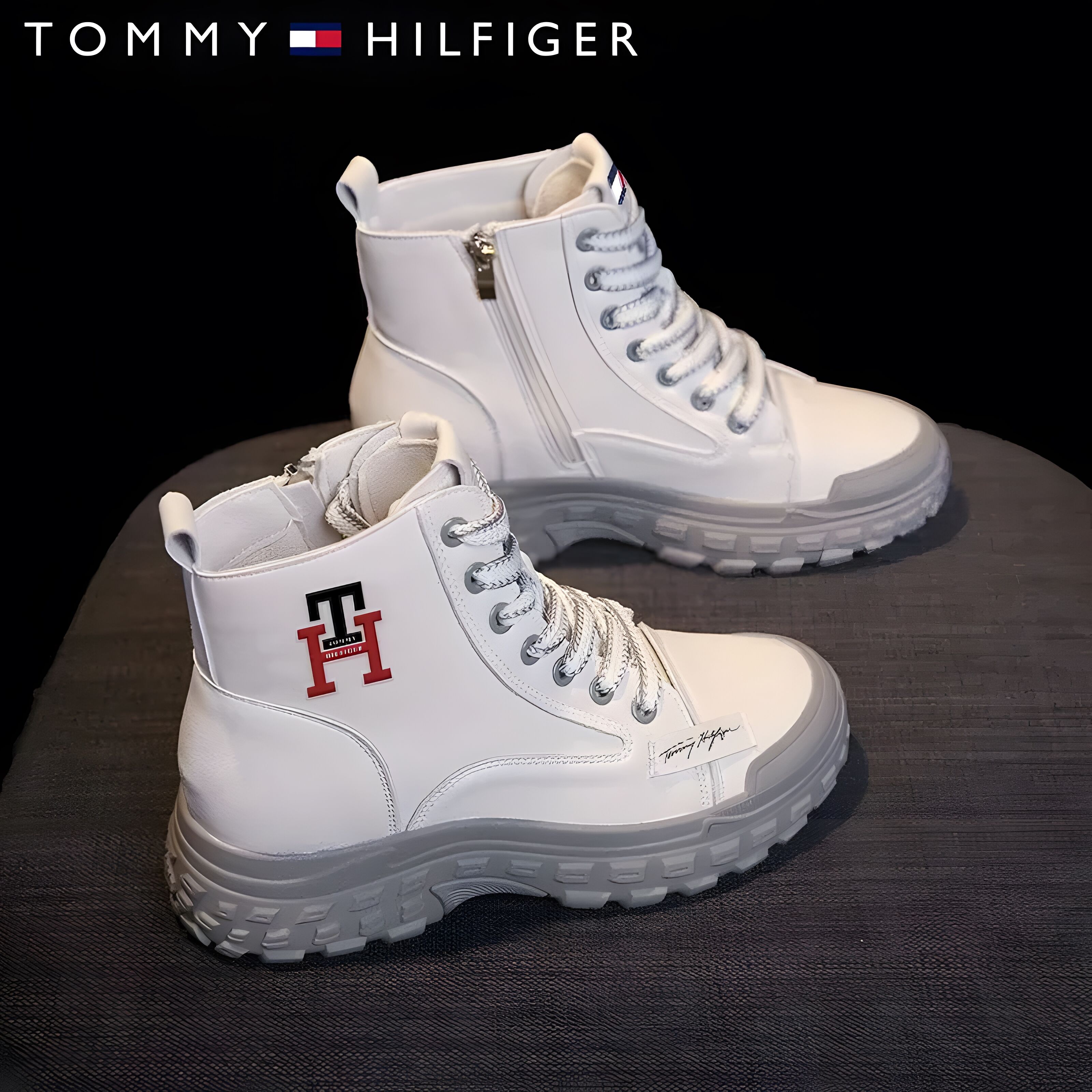 Tommy Hilfiger® 2023 Dámske zimné zateplené čižmy Pohodlné, protišmykové čižmy na každodenné nosenie.