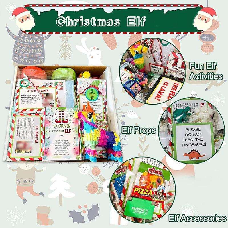 🎄Christmas Sales 50% 🔥 2024 Elf Kit 24 Days Of Christmas,Elf On The Shelf 24 Day Kits