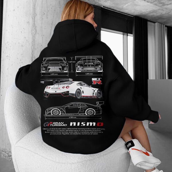 Oversize Sports Car Print Hoodie