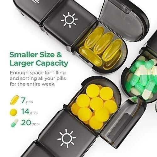 (🔥 Summer Hot Sale - Save 49% OFF) 21 Grid Black Pill Box Sorting Box, Buy 2 Free Shipping