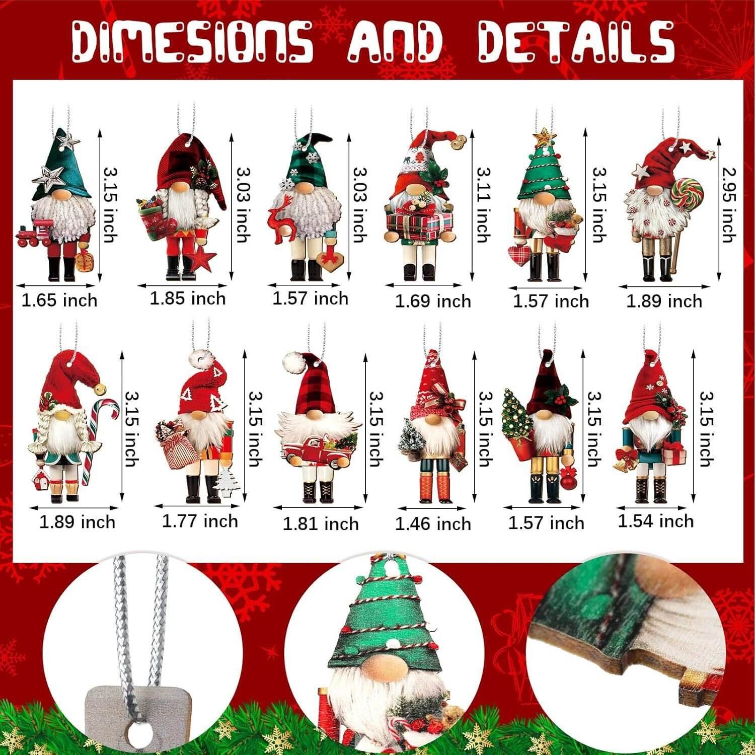 💥Christmas Sale 🎄Gnome Nutcracker Christmas Tree Ornaments Set (12pcs)❄️