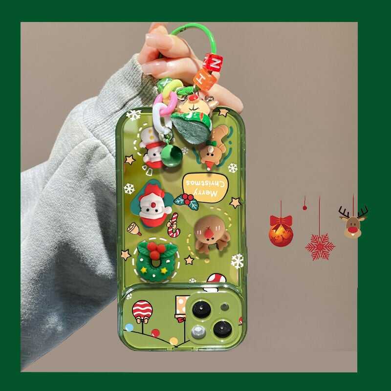 🎄Christmas Tree Pendant Flip Mirror Case Cover For iPhone🎅