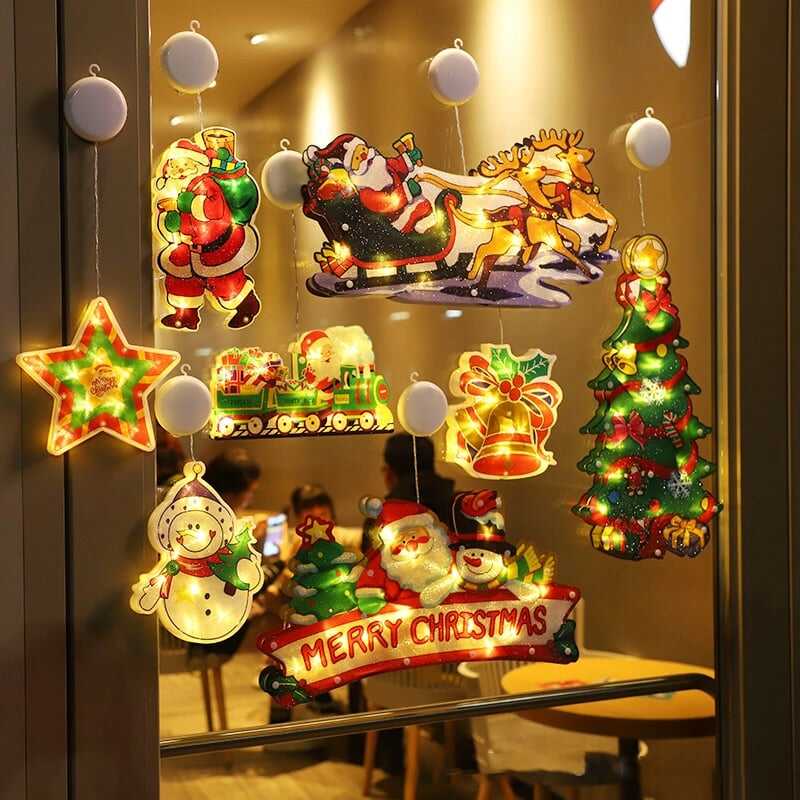 🎄🎅Christmas Presale - Get Surprise Offer-Christmas Window Hanging Lights