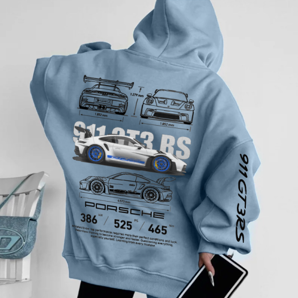 Oversized Racing Graphics Hoodie