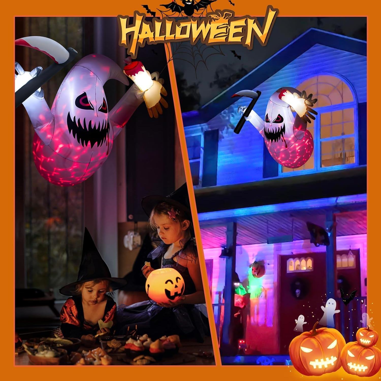 💥Last Day 55% OFF👻LED Halloween Inflatable Ghost