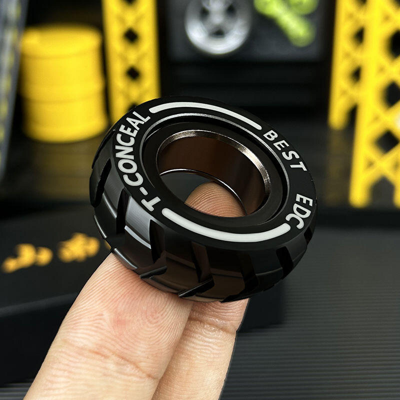 Dual Function Stainless Steel Motorcycle Tire Fidget Ring