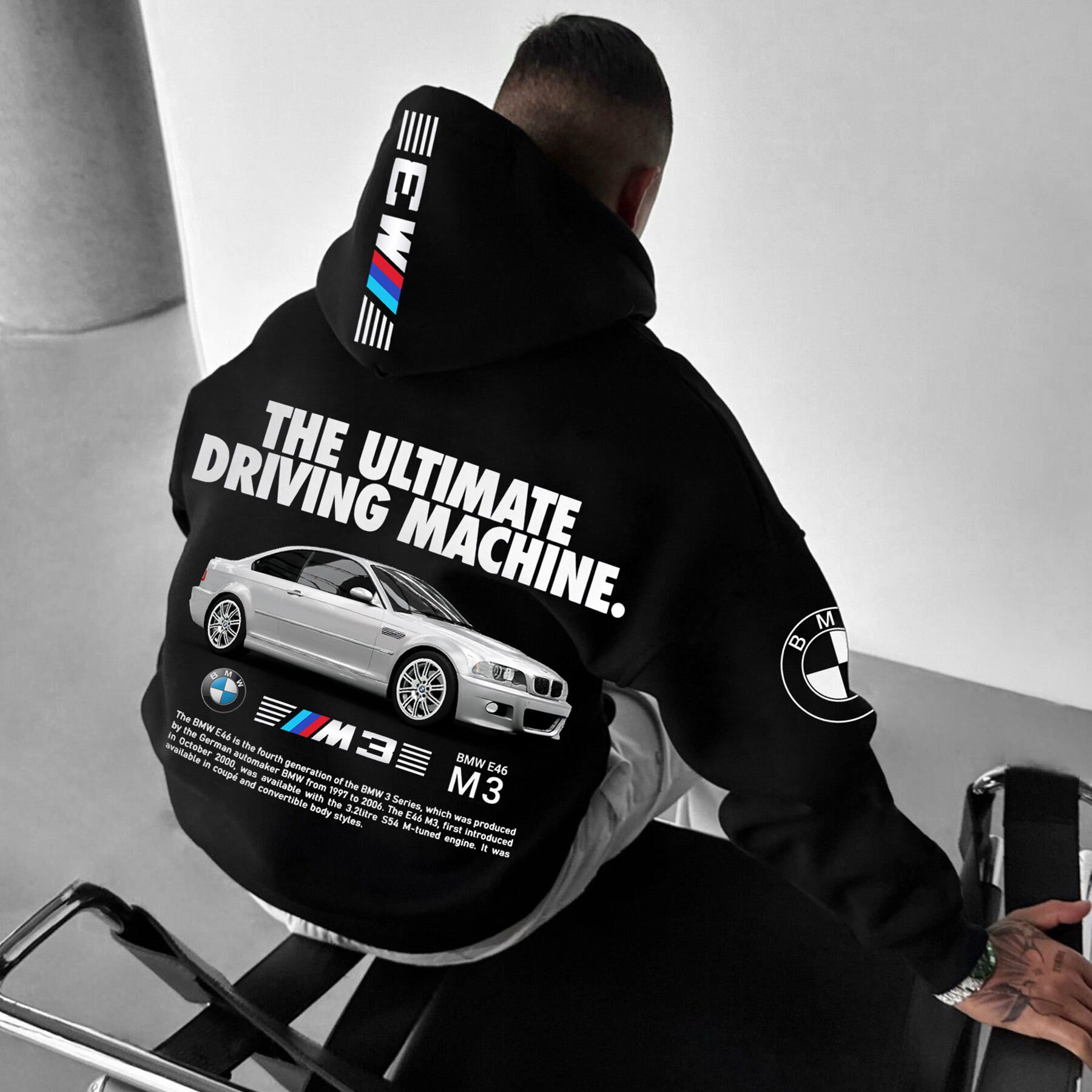 THE ULTIMATE DRIVING MACHINE. Oversize Sports Car Hoodie