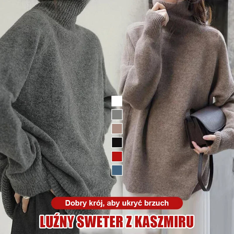 Luźny sweter z kaszmiru