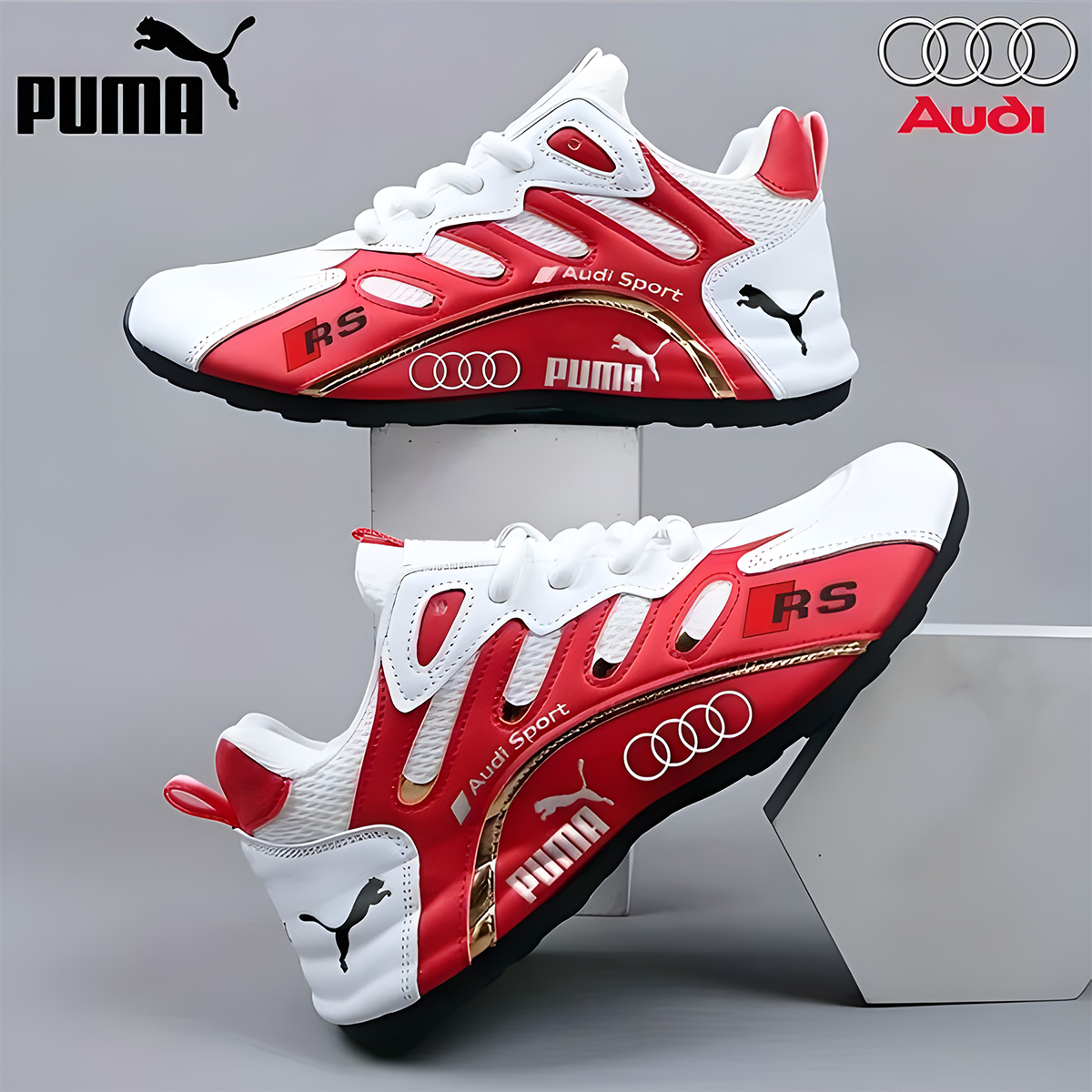 PUMA & Audi Lekkie i wygodne skórzane buty wodoodporne dla kobiet i mężczyzn