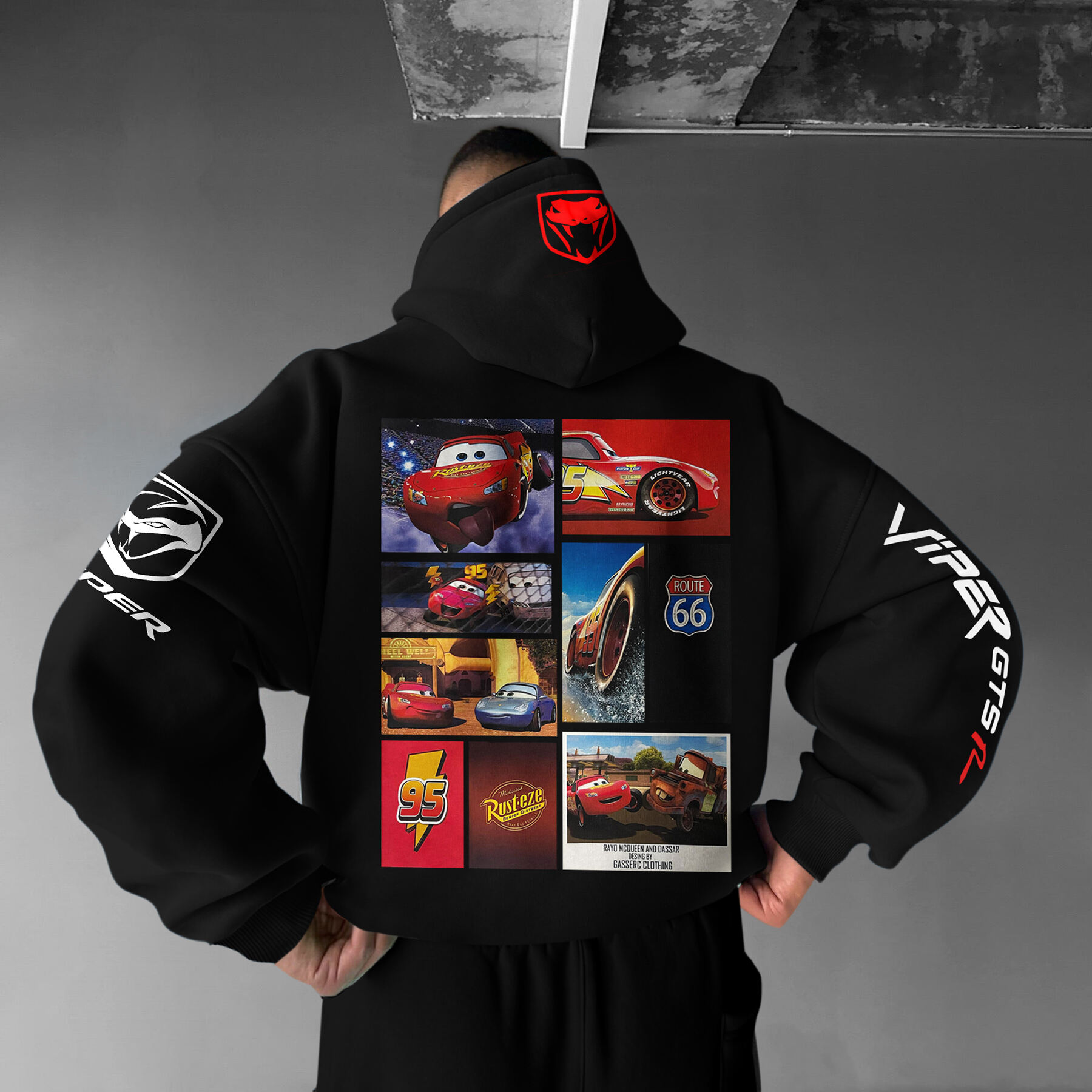 Oversize Sports Car Lightning McQueen Hoodie