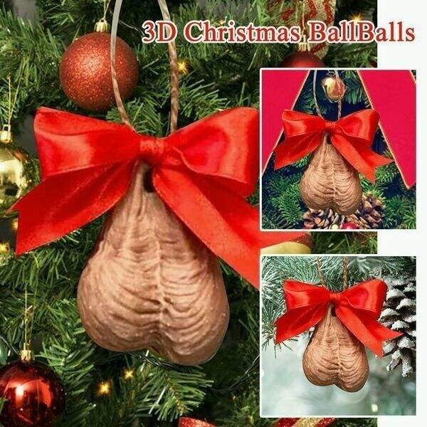 🤣3D Funny Prank Christmas Ball Ball Decoration Pendant🔔